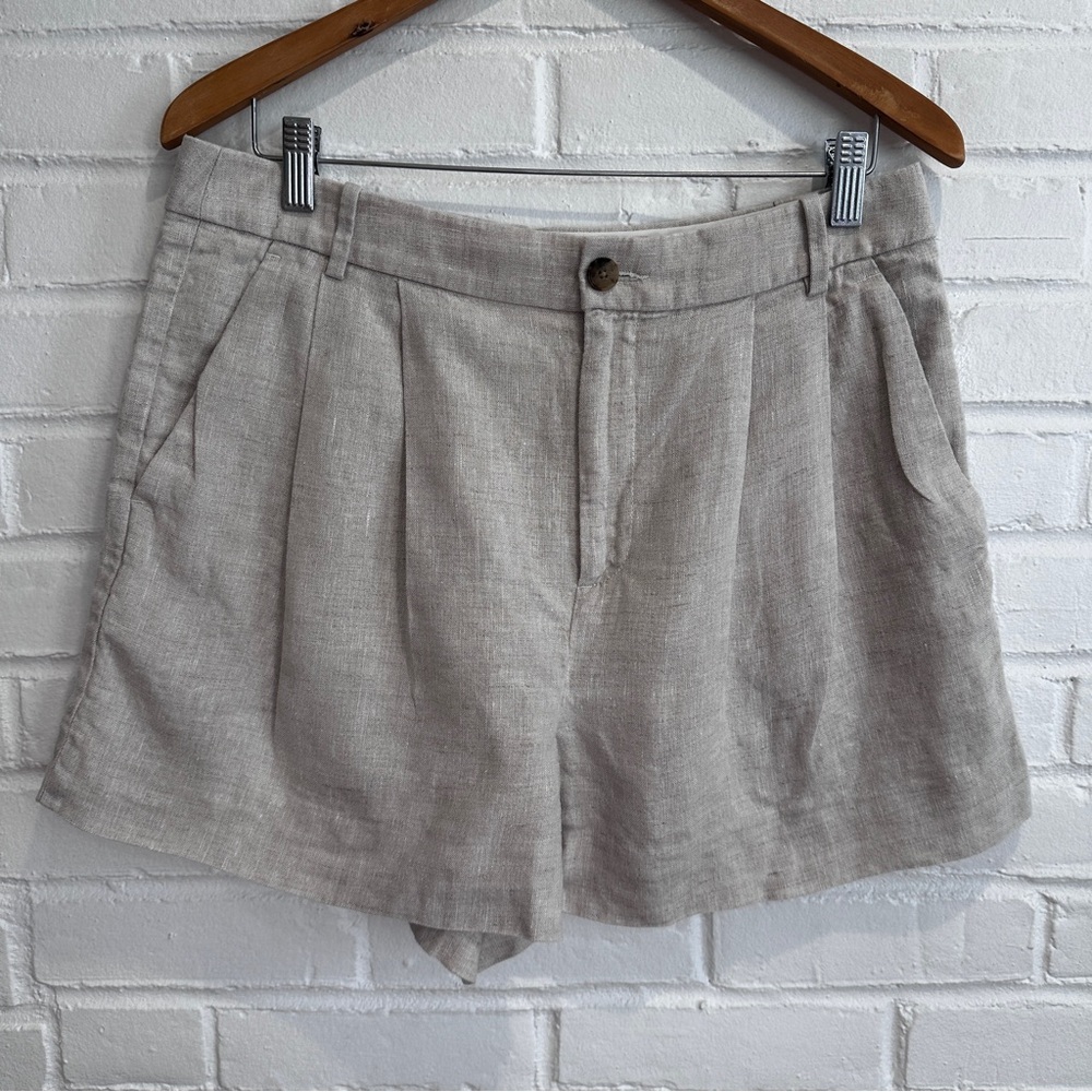 Banana Republic Cream Linen Blend High-Rise Shorts Women’s Size 10